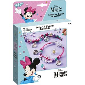 Totum Disney Minnie Mouse 2 letter & bedel armbandjes maken knutselset vriendschapsarmbandjes