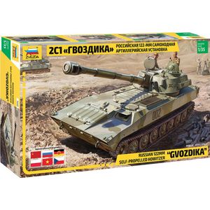 1:35 Zvezda 3660 2S1 Gvozdika - Militair Artillerie Voertuig Plastic Modelbouwpakket