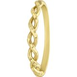 Lucardi Dames 9 karaat dames ring twist - Ring - 9 Karaat - Goudkleurig - 17 / 53 mm