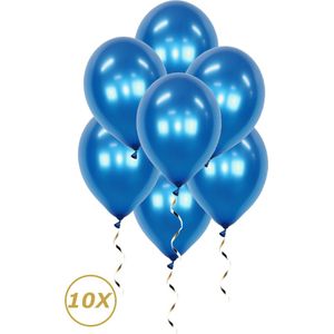 Blauwe Helium Ballonnen Gender Reveal Versiering Feest Versiering Ballon BabyShower Metallic Blauw - 10 Stuks