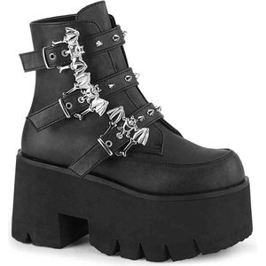 DemoniaCult - ASHES-55 Plateau Laarzen - US 7 - 37 Shoes - Zwart