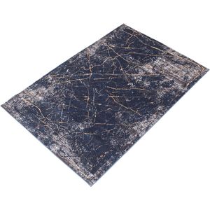 Vloerkleed Ibiza Style | Midnight Marmer Donkerblauw - 220 x 160 cm