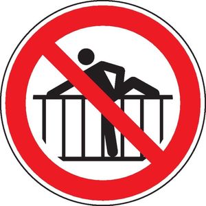 Verboden over hek te klimmen sticker - ISO 7010 - P071 100 mm