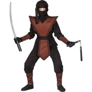 Widmann - Ninja & Samurai Kostuum - Bruine Ninja Rover Kostuum Jongen - Bruin - Maat 158 - Carnavalskleding - Verkleedkleding