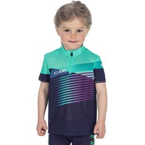 Cube Teamline Korte Mouw Wielertrui Groen,Blauw XL Jongen
