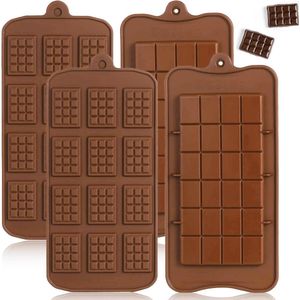 NORDIVAR® - Set van 4 Siliconen Chocoladevormen, Onbreekbaar en BPA-Vrij, Bruin