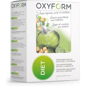 Oxyform diëtetieke groene groentesoep met croutons | Set van 2 voordelige etuis (12 maaltijden) I 90 cal per eiwitsoep I Poederbereiding I Laag in Vet Calorieën Suikers I Verrijkt met vitamines