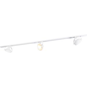 QAZQA magnax - Moderne Spot railsysteem verlichting, railverlichting geschikt voor led - 3 lichts - L 100 cm - Wit - Woonkamer | Slaapkamer | Keuken