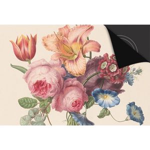 Inductie Beschermer Boeket Roze print Exclusief 78x52 cm