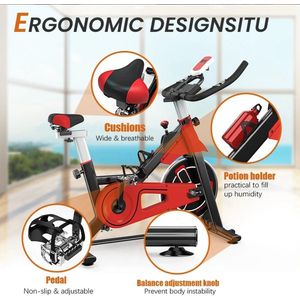 GlobalCondor - Fitness - Hometrainer - Indoor - Fietsen - Fiets - Met - LCD-monitor - Hometrainer - 120kg - Thuis - Fitnessfiets - Stille Hometrainerfietsen - Cardio - Fitnessbike - Bicycle - Fitness