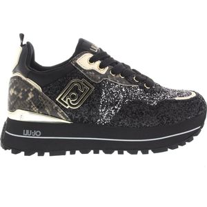 Dames Sneakers Liu Jo Maxi Wonder 01 Glitter Zwart - Maat 39