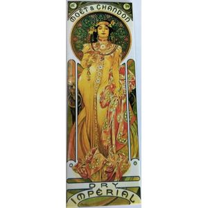 Zeeuws Meisje - mega grote koelkast magneet -affiche Alphonse Mucha - 61 mm x 181 mm