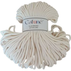 Cafuné Macrame koord - Premium - koord-5 mm-Ecru-100 meter-Koord-Gerecycled Katoen-Touw-Haken-Macramé-Poef-Kussen-Mand