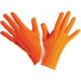 Oranje handschoenen kort