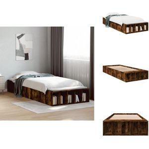 vidaXL Bedframe - Bedframes - Bed - Bedbodem - Bedframe bewerkt hout gerookt eikenkleurig 90x190 cm