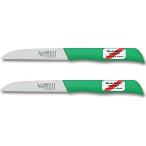 Robert Herder Klassiker 1966 Aardappelmes 8,5 cm roestvrijstaal - Groen kunststof heft - 2 stuks