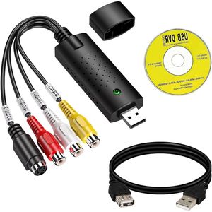 VHS naar USB 2.0 Video Grabber voor digitalisering van VHS Mini DV Hi8 DVD VCR - Compatibel met Mac en Windows 10/11