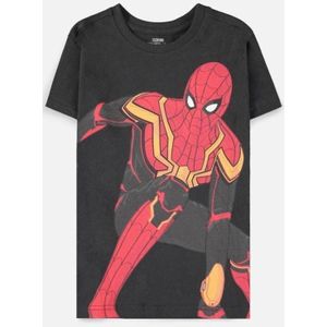 Marvel SpiderMan Kinder Tshirt - Kids 134 - Zwart