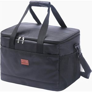 Bovista Picknickmand - Picknickmanden - Piknik - Pick Nick - Picknicktas - Mand - Lunchbox - Zomer - Zwart