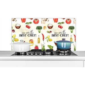 Spatscherm keuken 100x50 cm - Kookplaat achterwand Tekst - You are the best chef - Koken - Eten - Kok - Keuken - Hobby - Spreuken - Muurbeschermer - Spatwand fornuis - Hoogwaardig aluminium