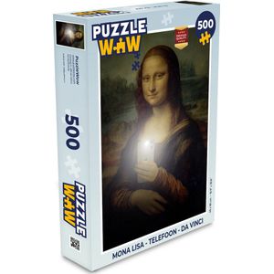 Puzzel Mona Lisa - Telefoon - Da Vinci - Legpuzzel - Puzzel 500 stukjes