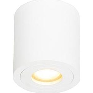 QAZQA capa - Moderne Plafondspot | Spotje | Opbouwspot voor badkamer - 1 lichts - Ø 90 mm - Wit -