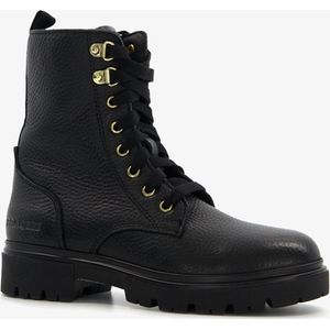 Braqeez leren meisjes veterboots zwart - Maat 29