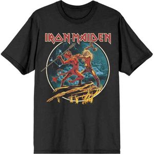 Iron Maiden - Number Of The Beast Run To The Hills Circular Heren T-shirt - S - Zwart