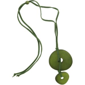 Behave Dames lange ketting groen met hangers 65 cm