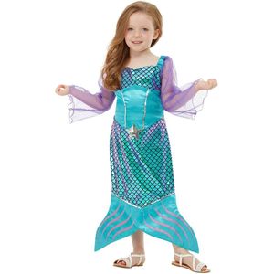 FUNIDELIA Zeemeermin Verkleedkleren - Kostuum voor meisjes - Maat: 135 - 152 cm - Blauw