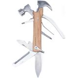 Kikkerland Multitool hamer - 10 in 1 - Platte schroevendraaier - Flesopener - Ruimer - Zaagblad - Vijl - Mes - Kruiskop schroevendraaier - Tang - Draadknipper