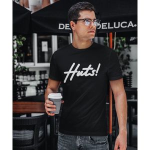 T-shirt Heren met print Huts | Zwart - Maat L | Festival Outfit | Ronde Hals | 100% Katoen