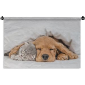 Wandkleed - Wanddoek - huisdieren - hond - Kat - Deken - 90x60 cm - Wandtapijt