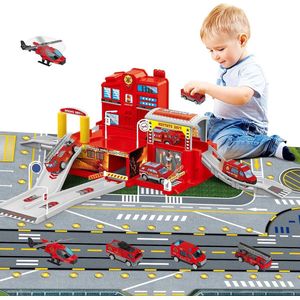 Brandweerstation met Helikopter - Bouwspeelgoedset voor Kinderen vanaf 4 jaar