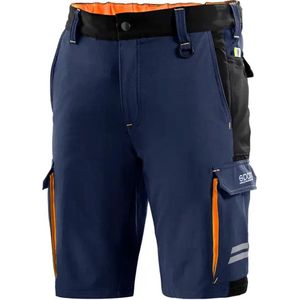 Sparco TECH Shorts - Marineblauw/Oranje - Maat L