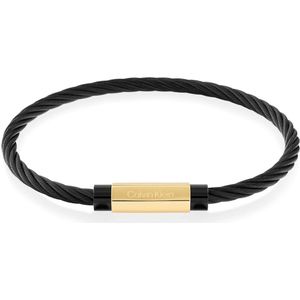 Calvin Klein CJ35000420 Heren Armband - Minimalistische armband - Sieraad - Staal - Zwart - 4 mm breed - 19.5 cm lang