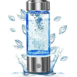 Water Generator - Draagbare Glass Waterstof Waterfles - Verbetering van de Waterkwaliteit - SPE PEM Technology - Voor Thuis Reizen - 450ml - 2024