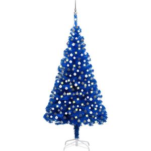 The Living Store Kunstkerstboom - Blauw - 240 cm - LED-verlichting - PVC