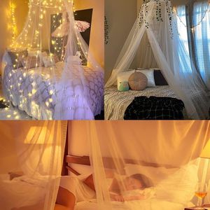 Klamboe bed, groot muggennet, klamboe voor tweepersoonsbed, muggennet voor kinderbed, bedhemel, incl. montagemateriaal, wit muggennet vo