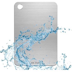 Stainless Steel Cutting Board 304 Titanium Double Sided Antibacterial for Kitchen Worktops - Outdoor Camping - Easy to Clean