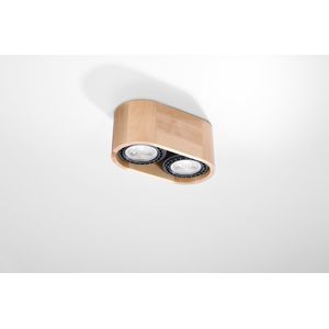 Sollux - Plafondlamp Basic 2 lichts hout