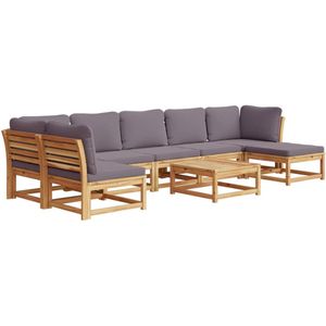 vidaXL Loungeset - Loungesets - Tuinset - Tuinbank - 8-delige Loungeset met kussens massief acaciahout