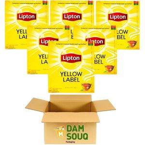 Damsouq® Multipak Thee Lipton Yellow Label Zwarte Thee 6x 100 Theezakjes (zonder envelop) (900 Gram Totaal)