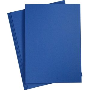 Gekleurd Karton, A4, 210x297 mm, 180 gr, donkerblauw, 20 vel/ 1 doos | Knutselpapier | Knutselkarton