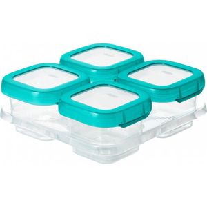 OXO tot Babyvoeding diepvriesbakjes - Babyvoeding bewaarbakjes met deksel -4x120 ml- Teal