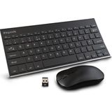 LifeGoods Draadloos Mini Toetsenbord met Muis - 2.4G Wireless Bluetooth - USB Transmitter - QWERTY - Zwart