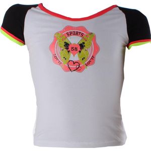 Papillon Sportshirt Korte Mouw Raglan Meisjes Wit Maat 104