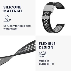 kwmobile 2x armband geschikt voor Huami Amazfit Bip S / Bip S Lite - Bandjes voor fitnesstracker in zwart / grijs / zwart / wit