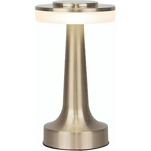 Qaan Living Tafellamp op Batterijen - Oplaadbaar en Dimbaar - Touch Bediening - Moderne Lamp Zilver - Nachtlamp Draadloos - Tafellamp draadloos - Nachtlamp op Batterijen
