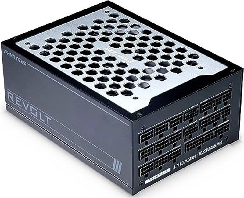 Phanteks Revolt 1600 - Voeding ATX12V 3.1 - 80 Plus Titanium - 1600 Watt - Modulair - 100-240V - PCIe 5.0 - 135 mm FDB Fan - zwart